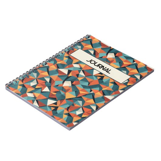 Carnet Custom Mid-Century Geometric Teal & Orange Pattern (Côté gauche)