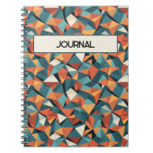 Carnet Custom Mid-Century Geometric Teal & Orange Pattern (Devant)