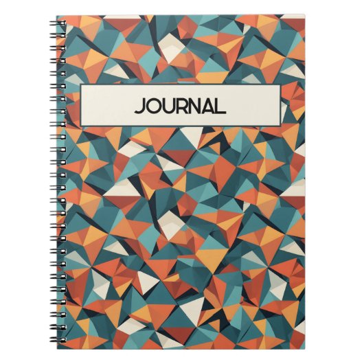 Carnet Custom Mid-Century Geometric Teal & Orange Pattern (Devant)