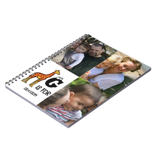 Carnet Custom monogram G is for Giraffe cute giraffes (Côté gauche)