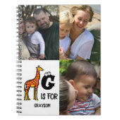 Carnet Custom monogram G is for Giraffe cute giraffes (Devant)