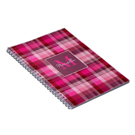 Carnet Custom Monogram Gingham Style Pattern (Côté Droit)