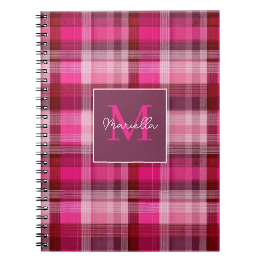 Carnet Custom Monogram Gingham Style Pattern (Devant)