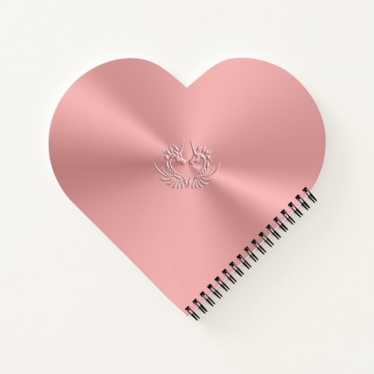 Carnet Custom monogram, rose, Scaly Dragon Heart (Dos)