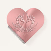 Carnet Custom monogram, rose, Scaly Dragon Heart (Devant)