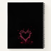 Carnet Custom Name Cute Gothic Pink Heart Spiderweb  (Dos)