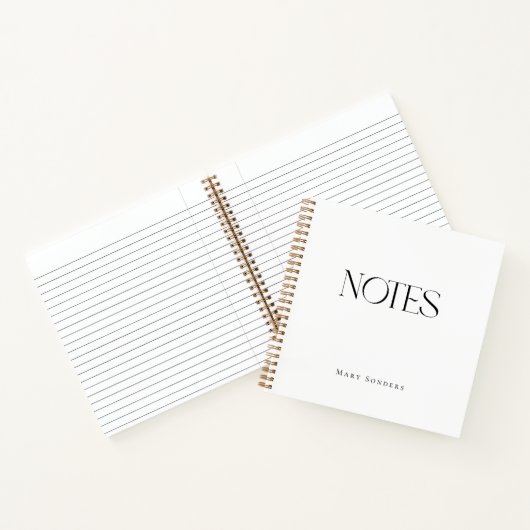 Carnet Custom Name Elegant Minimal Notes (Intérieur)
