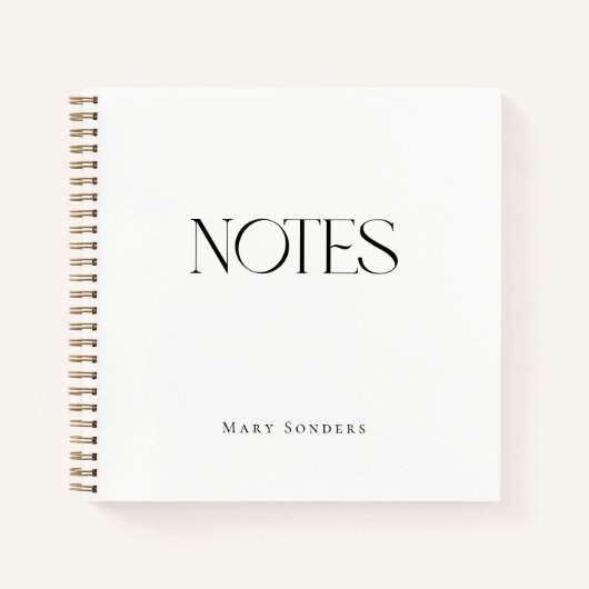 Carnet Custom Name Elegant Minimal Notes (Devant)