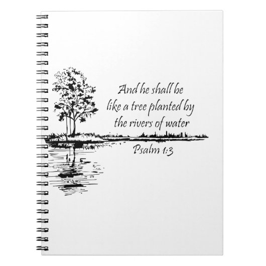 Carnet Custom Name Encouraging Scripture Psalm 1:3 (Devant)