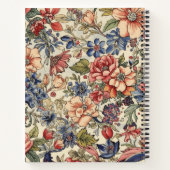 Carnet Custom name feminine elegant vintage floral (Dos)