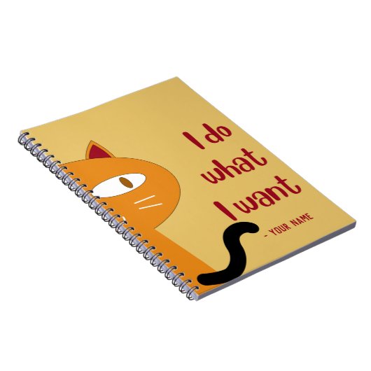 Carnet Custom Name Funny Lovely Cat Lover Notebook (Côté Droit)