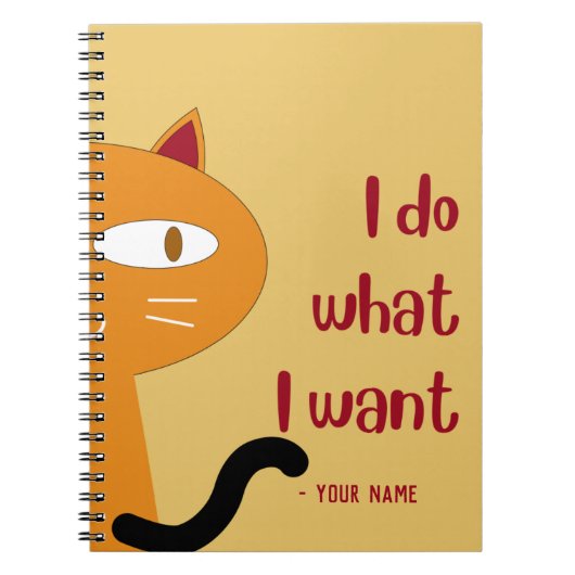 Carnet Custom Name Funny Lovely Cat Lover Notebook (Devant)