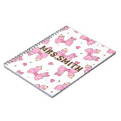 Carnet Custom Name Pencil Coquette Bow  (Côté gauche)