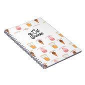 Carnet Custom Name Pink Cupcake and Black Cat Pattern  (Côté Droit)