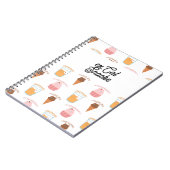 Carnet Custom Name Pink Cupcake and Black Cat Pattern  (Côté gauche)
