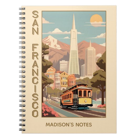 Carnet Custom Name Retro San Francisco (Devant)