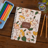 Carnet Custom Name Soft Pastel Floral Garden Name Label