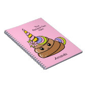 Carnet Custom Name & Text Unicorn Poop (Côté Droit)