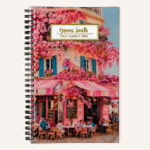 Carnet Custom Name/title Notebook – Pink Flower Café (Recto)