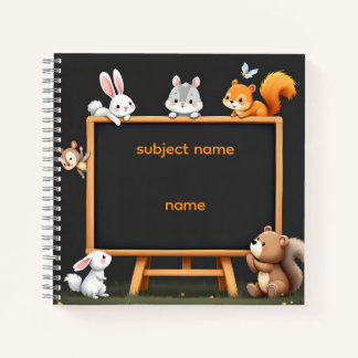 Carnet Custom Name & Topic Woodland Animals Notebook