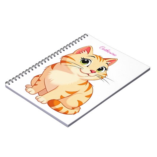 Carnet Custom name with a cool cat (Côté gauche)