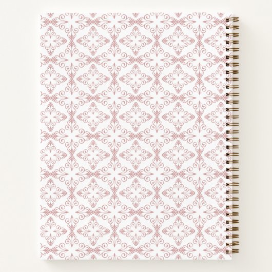 Carnet Custom Name & Year Dusty Rose Vector Pattern (Dos)