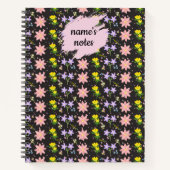 Carnet Custom Name's Notes - Elegant Dark Floral Botanica (Devant)