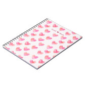 Carnet Custom Names Romantic Pink Love Design -  (Côté gauche)