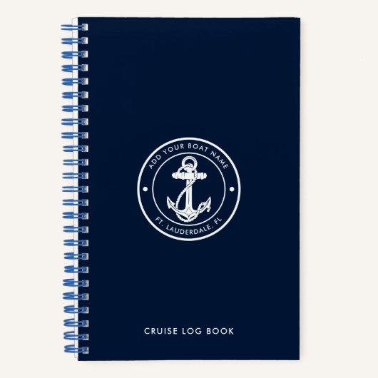 Carnet Custom Nautical Anchor and Boat Name (Recto)