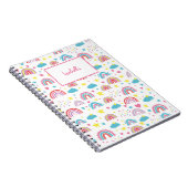 Carnet Custom Notebook With Name Rainbow Design for Girls (Côté Droit)