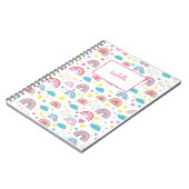 Carnet Custom Notebook With Name Rainbow Design for Girls (Côté gauche)