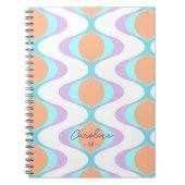 Carnet Custom Pastel Violet Orange Aqua Blue Ogee Waves (Devant)
