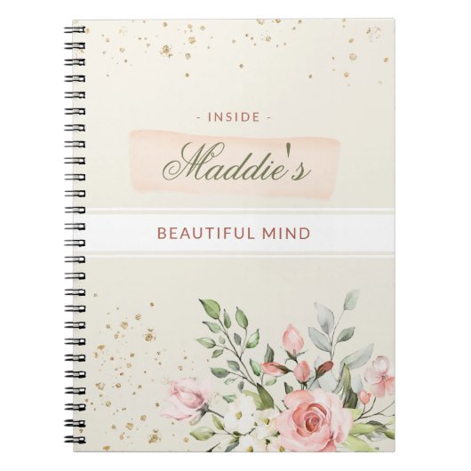 Carnet Custom Personal Diary Daily Ladies Floral Elegant (Devant)