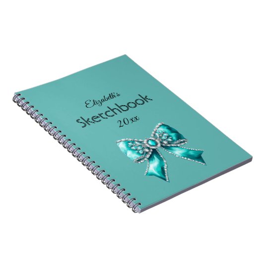 Carnet custom & personalized  name notebook with bow (Côté Droit)