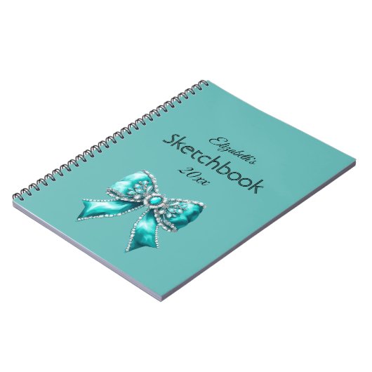 Carnet custom & personalized  name notebook with bow (Côté gauche)