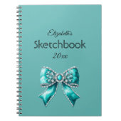 Carnet custom & personalized  name notebook with bow (Devant)