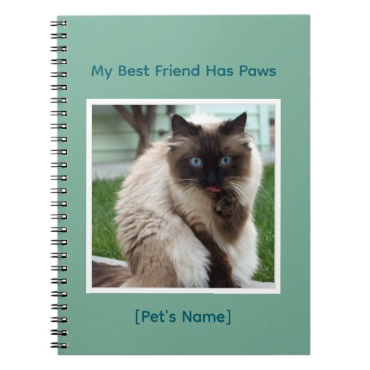 Carnet Custom Pet Photo & Name College Ruled Spiral       (Devant)