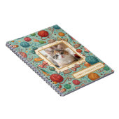 Carnet Custom Pet Photo & Name Cute Cat Toy Pattern Noteb (Côté Droit)