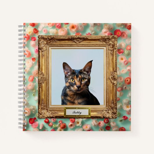 Carnet Custom Pet Portrait Notebook – Your Cat in a Frame (Devant)