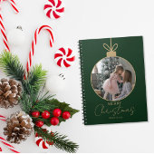 Carnet custom photo collage Merry Christmas bauble
