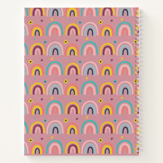 Carnet Custom Pink Rainbow Pattern (Dos)