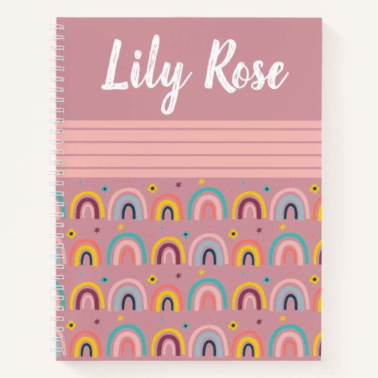 Carnet Custom Pink Rainbow Pattern (Devant)