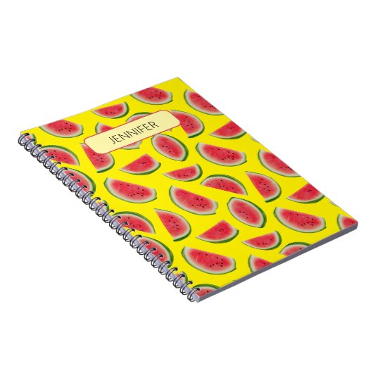 Carnet Custom Realistic Watermelon Slice Pattern Design (Côté Droit)