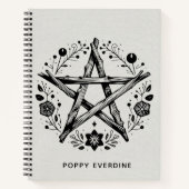 Carnet Custom Rustic Wood Twig Star Pentacle Wiccan (Devant)
