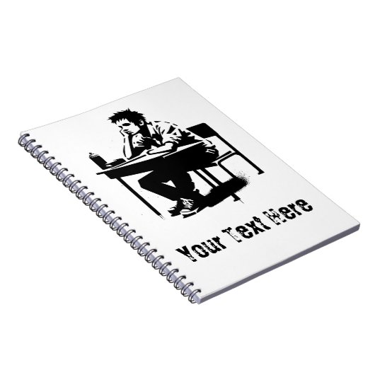 Carnet Custom Text Grunge Student Art Notebook (Côté Droit)