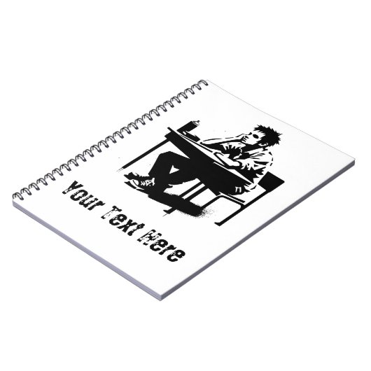 Carnet Custom Text Grunge Student Art Notebook (Côté gauche)