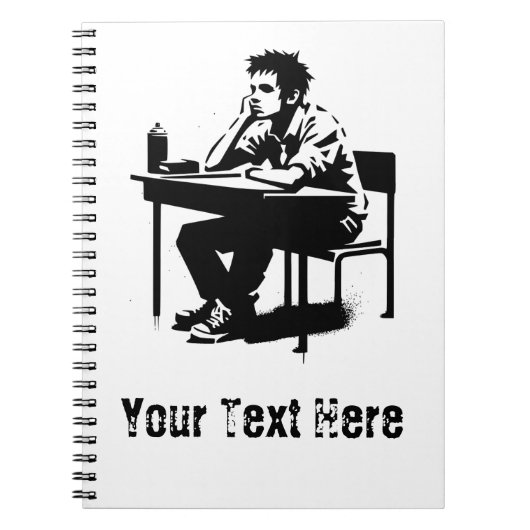 Carnet Custom Text Grunge Student Art Notebook (Devant)