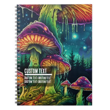 Custom Text Mystical Fungi Nightscape Vibrant