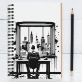 Carnet Custom Text Urban Skyline Art Notebook
