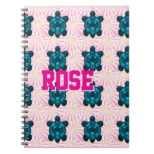Carnet Custom Tropical Turtle Floral Pattern Seamless  (Devant)